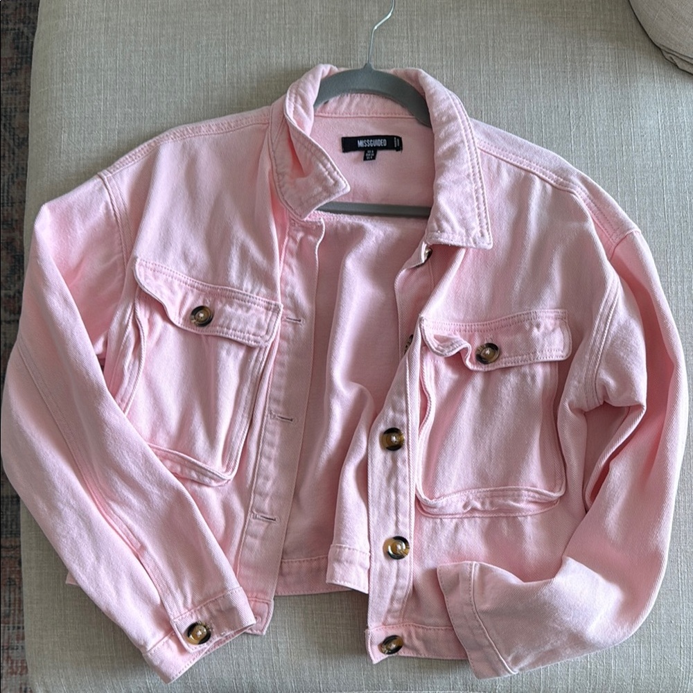 Misguided Pink Denim Jacket
